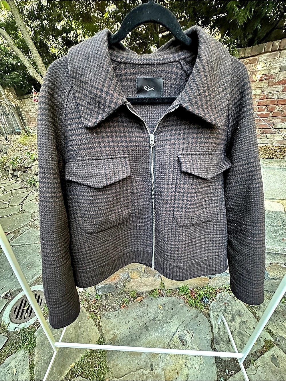Rails Cheyenne Jacket Houndstooth Zip Jacket Brown & Black Large